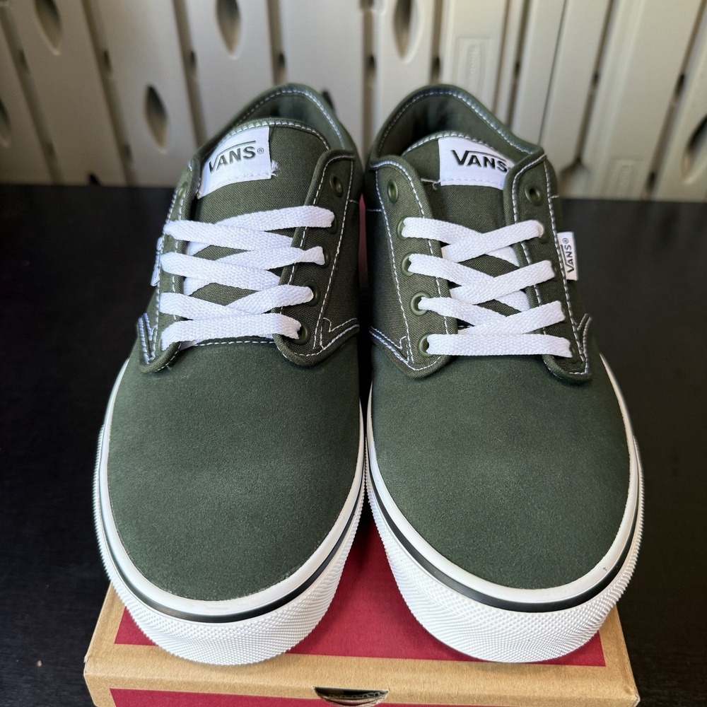 Vans Atwood Mens Dried Kelp Green Suede Canvas Skate Shoes VN000CX8EMU Size 10 - Picture 4 of 9